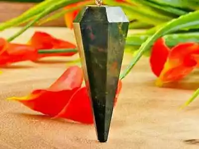 Bloodstone Crystal Pendulum Bloodstone Point Pendulum Heliotrope Stone • $9.89