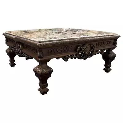 Best Master Traditional Solid Wood And Faux Marble Top Coffee Table In Cherry • $1019.99