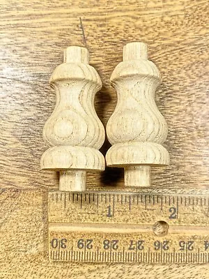 Pair Of Wood Spindles 1.58 Inch Long With .37 Inch Diameter Tenons (K9765) • $7.99