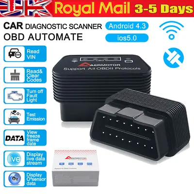 WiFi OBD2 ELM327 Bluetooth Car Scanner Android IOS Phone Torque Auto Scan Tool • £11.99