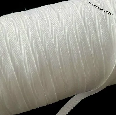 Cotton Tape 10mm Ideal For Masks Bunting Apron Etc Raw White Choose Length • £10.99