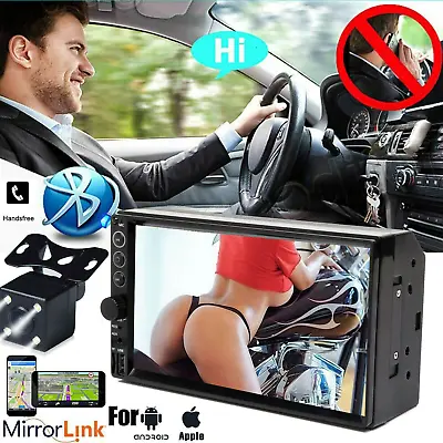 Double 2 Din Bluetooth Indash Stereo Radio Player Mirror Link For Map Navigation • $50.40