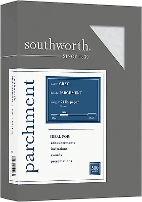Southworth Parchment Specialty Paper 24 Lb 8 1/2  X 11  Gray Pack Of 500 • $33.99