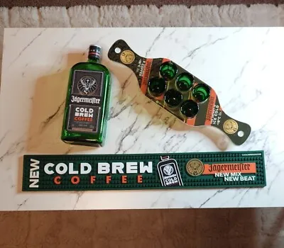 Jagermeister Cold Brew Bar Runner Empty Bottle And 6 Shot Glasses Paddle Holder • £19.99