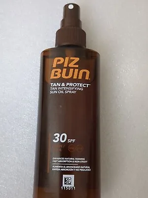 Piz Buin Tan & Protect – Tan Accelerating Oil Spray SPF 30 – 150 Ml NEW NO LID • £9.99