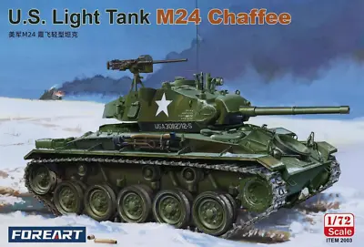 Fore Art Hobby 2003 1/72 Scale U.S. Light Tank M24 Chaffee Model Kit • $21.36