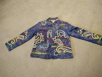 Norm Thompson Vintage Ribbon Embroidered BOHO Cotton Jacket Size Medium NWOT • $22.75