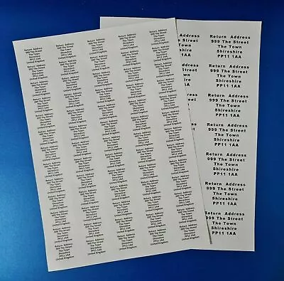 £6.29 • Buy 650 Small White Custom Personalised Self Adhesive Return Address Labels