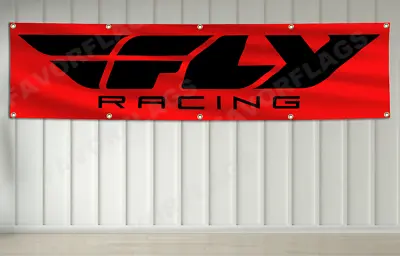 FLY Racing Flag 2X8ft Banner Motocross Street Snow Bicycle Garage Man Cave Decor • $17.98