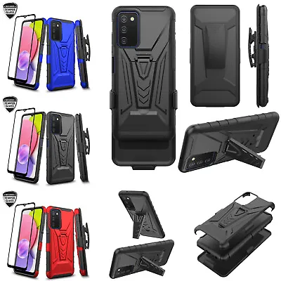 For Samsung Galaxy A03S ShockProof Case Rugged Belt Clip WTemper Glass • $13.98