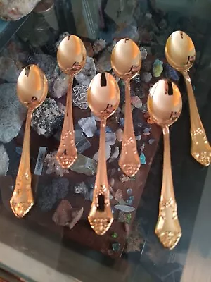 Lot Of 6 Made In Sweden Gold Tone Spoons Flatware • $16.99