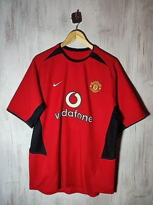 Manchester United 2002 2003 2004 Home Sz L Soccer Shirt Jersey Football Kit Tee • $69.95