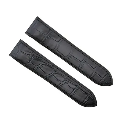 £34.32 • Buy 24.5mm Watch Band Strap For Cartier Santos 100xl 2740 Chronograph Black
