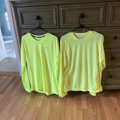 $15 • Buy Lot Of Two 1 Nike 1 New Balance Long Sleeve Lightweight Reflective Running Shirt