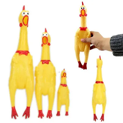 Squeeze Shrilling Screaming Rubber Chicken Pet Dog Bite Toy Squeaker Chewing Toy • $2.05