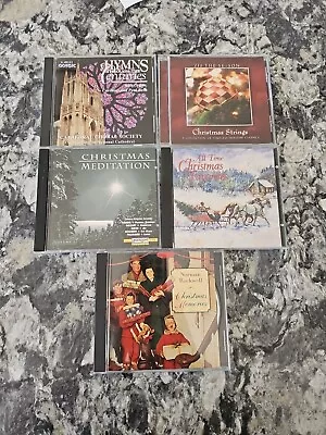 Lot Of 5 Christmas CDs Hymns Christmas Strings Meditation Norman Rockwell • $16