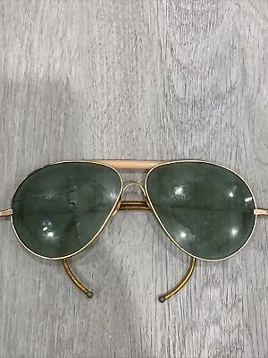 Vintage WWII Era Aviator Sunglasses With Curved Arms Broken Right Glass • $16.50