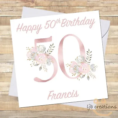 Personalised 50 Birthday Card For 50th Friend Sister Daughter Grandmother Mum • £2.95