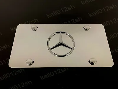 1pc 3D MercedesSTAR LOGO Aluminum Mirrored Chrome FRONT License Plate +screwcaps • $29.49