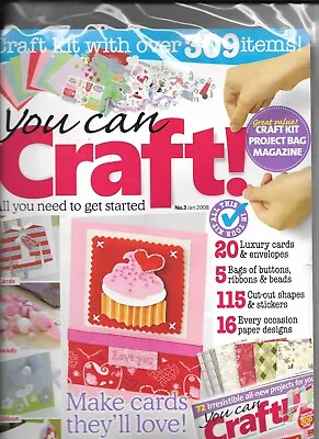 £7.99 • Buy YOU CAN CRAFT! Issue 3 Jan 2008 Craft Kit, Magazine & Project Bag