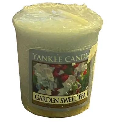 Yankee Candles Scented Garden Sweet Pea Fragrance Single Wick Unused Blue Votive • £4.57