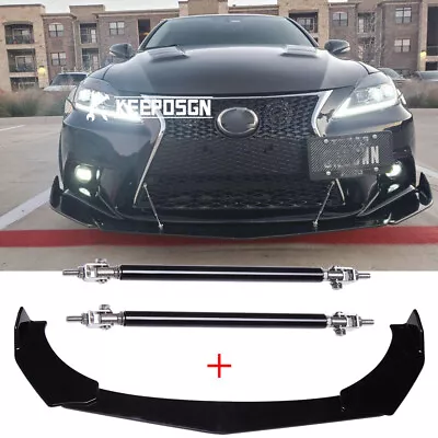 For Lexus IS250 IS350 IS300 Sedan Front Bumper Lip Splitter Body Kit + Strut Rod • $109.37