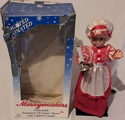Merrymakers Animated Christmas Figure 24” Mrs Claus W/ Lighted Candle Works • $29.99