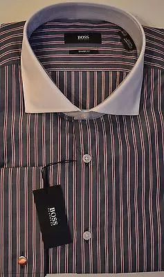 NWT Boss Hugo Boss Black Label Sharp Fit French Cuffs Dress Shirt Sz 15.5 34/35 • $90