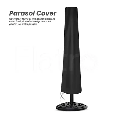 £10.99 • Buy Waterproof Black Parasol Cover With Zip Outdoor Garden Furniture Patio Parasol