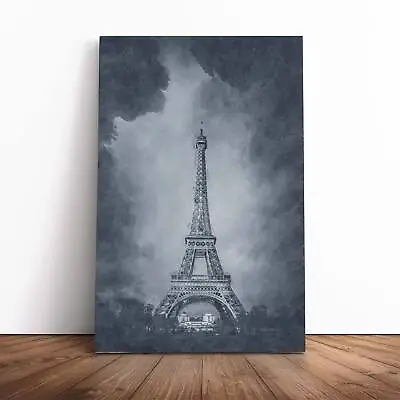 A Moody Eiffel Tower In Paris France Canvas Wall Art Print Framed Picture Decor • $37.83