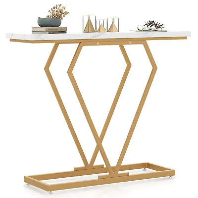 39.5   Modern Entryway Table Faux Marble Top Console Table For Living Room • $69.99