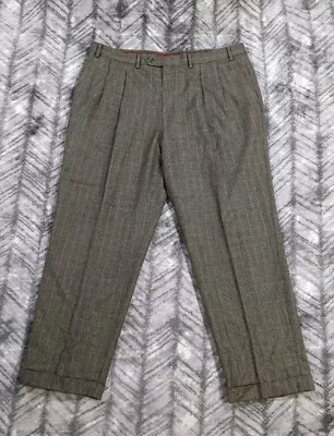 Lauren Ralph Lauren Houndstooth Wool Tweed Dress Pants Pleated Cuffed Mens 38x29 • $24.95