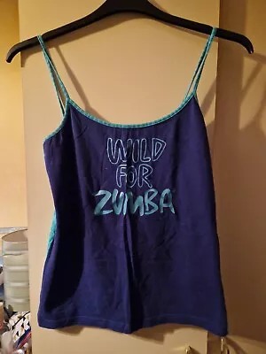 Zumba Vest Purple & Green Top. Old Sizing Large L. Would Say Fits A 10/12 • £3