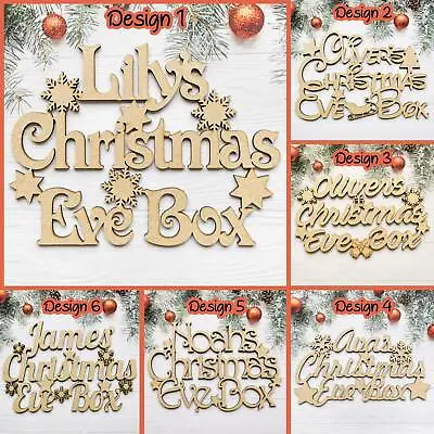 Personalised Christmas Eve Box Topper  2023 Wall Door Wood Xmas Gift Any Name • £5.99