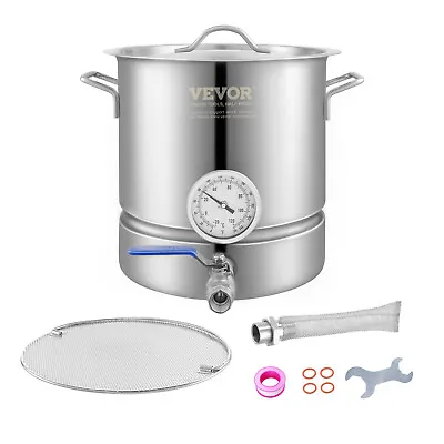 VEVOR Stainless Steel Home Brew Kettle Set 5 Gal Beer Stock Pot With Accessories • £71.39