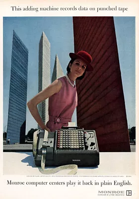 1964 Monroe Adding Machine: Play It Back In Plain English Vintage Print Ad • $7.25