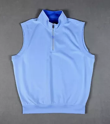 F&G Tech Vest Mens Large Blue Quarter Zip Golf Performance Polyester Spandex • $18.99