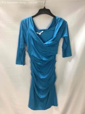 $9.99 • Buy NWT Diane Von Furstenberg Womens Blue Quarter Sleeve Sheath Dress Size Medium