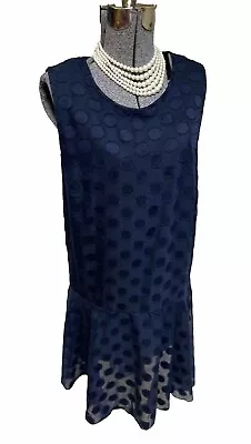 Tommy Hilfiger Dress Size 16W NEW Sleeveless Chiffon Style Navy Blue Dress • $24.99