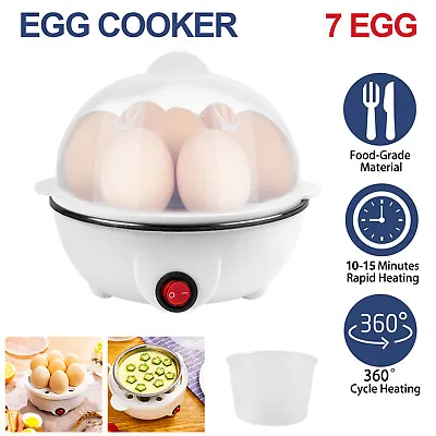 Electric Egg Cooker Boiler 7 Egg Steamer Non Stick Hard Boiled Auto-Off 350W • $16.99