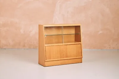 Vintage Mid Century G Plan Brandon Glazed Display Oak Bookcase And Storage Unit • £350