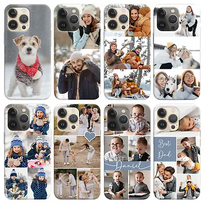 Personalised Phone Case Photo Collage Silicone Cover For IPhone 15 14 13 12 11 • £7.19