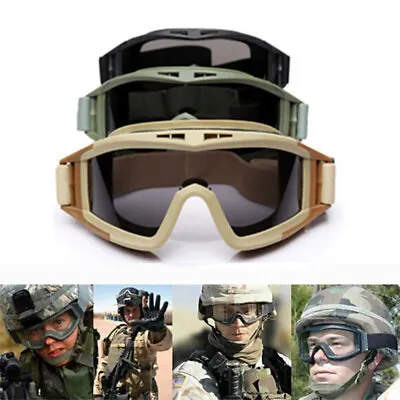 Tactical Glasses Military Sunglasses Army CoolGoggles Shoot 3 Lens Windproof UK • £8.69