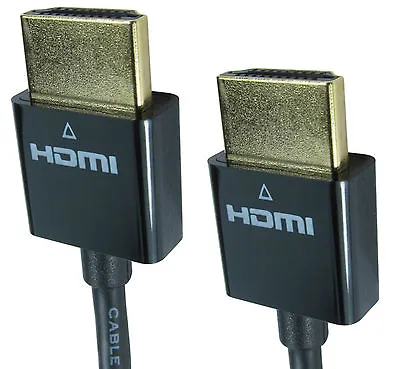 £5.29 • Buy Slim Hdmi Cable 3D TV Sky High Speed Short HD Audio Video Lead GOLD 50cm 
