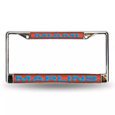 Miami Marlins Chrome License Plate Frame.    #A136 • $14.99