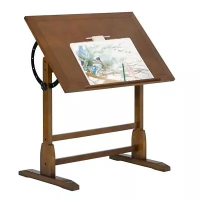Studio Designs Drawing Writing Desk Vintage 36 W Angle Adjustable Top Rustic Oak • $197.07