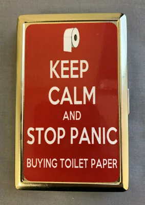 Keep Calm Toilet Paper Panic D1 Silver Case / Metal Wallet Card Money Holder • $16.95