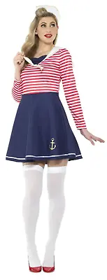 Sailor Lady Costume Adults Nautical Sailors Fancy Dress Outfit Ladies Navy Sea • £17.99