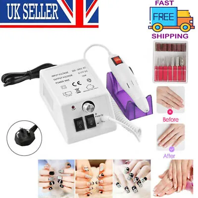 Professional Electric Nail File Drill Manicure Tool Pedicure Machine Set Kit UK • £11.79