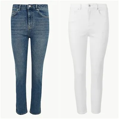 £17.99 • Buy Women's Marks And Spencer Per Una Stretch Straight Leg Cropped Jeans RRP £39.50